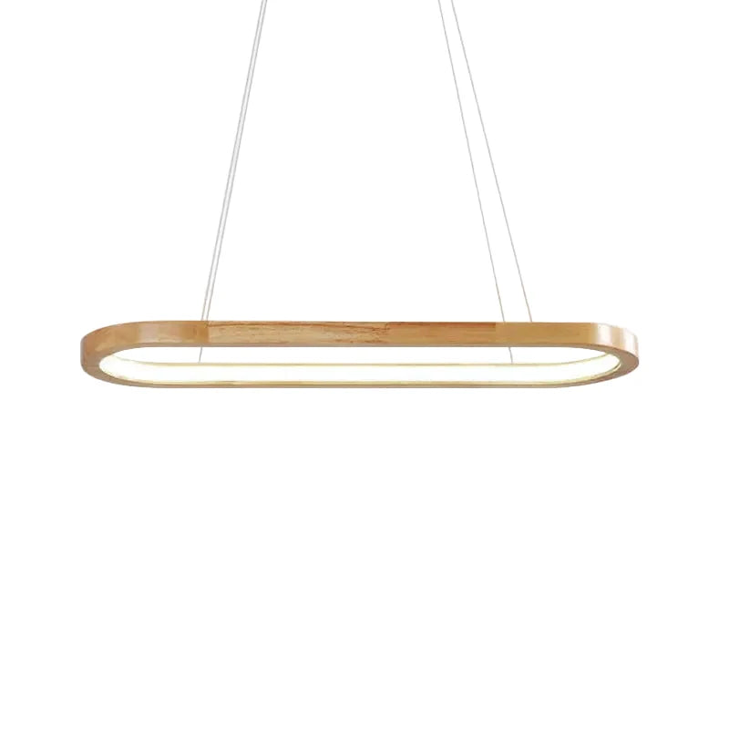 Veon Contemporary Oval Wooden Pendant Light
