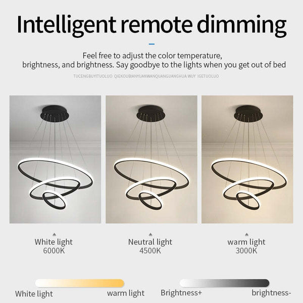 Minimal LED Ring Bedroom Hanging Pendant Light