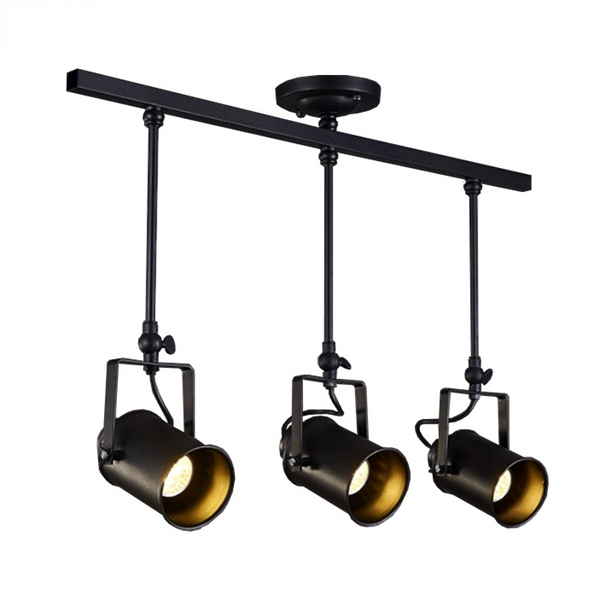 Silva Vintage Adjustable Semi-Flush Mount Ceiling Light, Black
