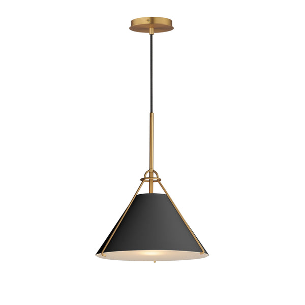 Valentina Modern Bowl-shaped Metal Pendant Light, Black/White