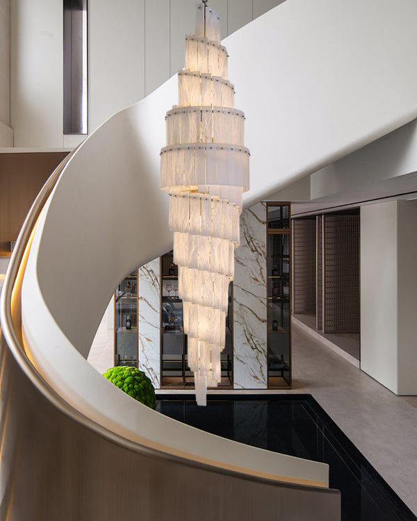 Tiered Alabaster Staircase Chandelier