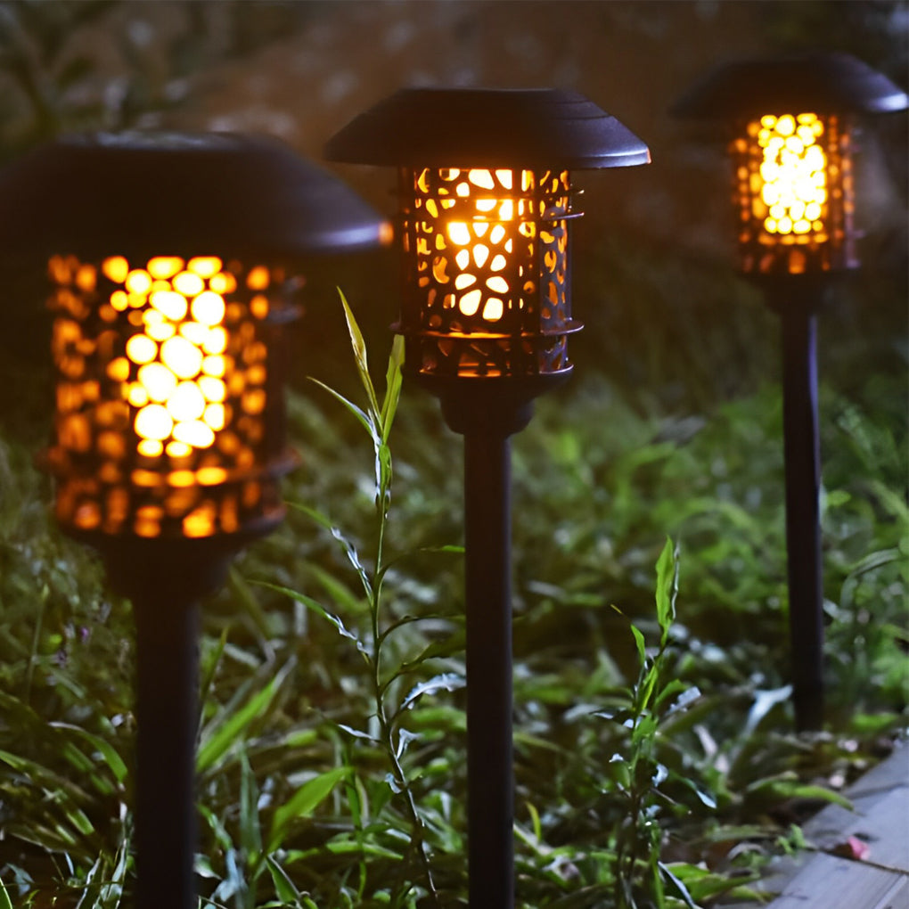 Orelaia Hollow LED Flame Modern Solar Lawn Lights