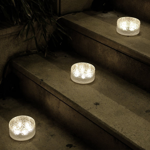 Lioriaine LED Round Ice Bricks Outdoor Steps Light