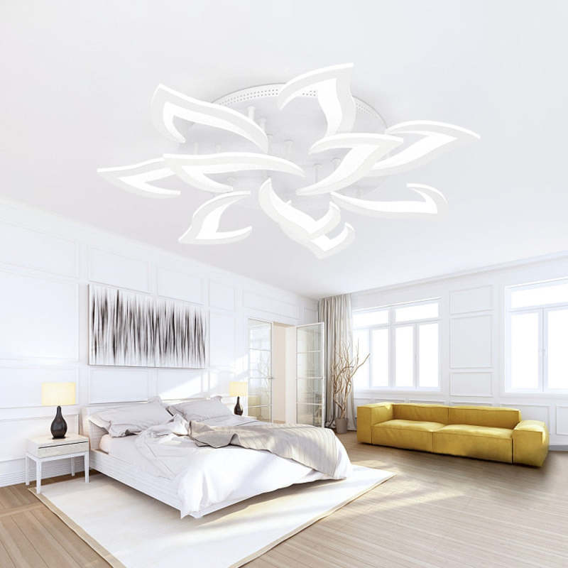 Arisha Elegant Flower Flush Mount Ceiling Light, White/Black