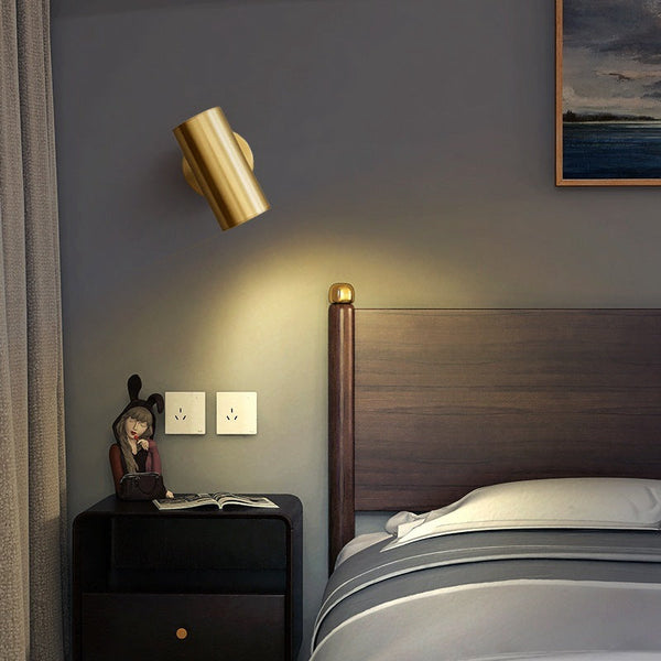 Aria Moden Spotlight cylindrical Metal Wall Lamp, Gold/Black