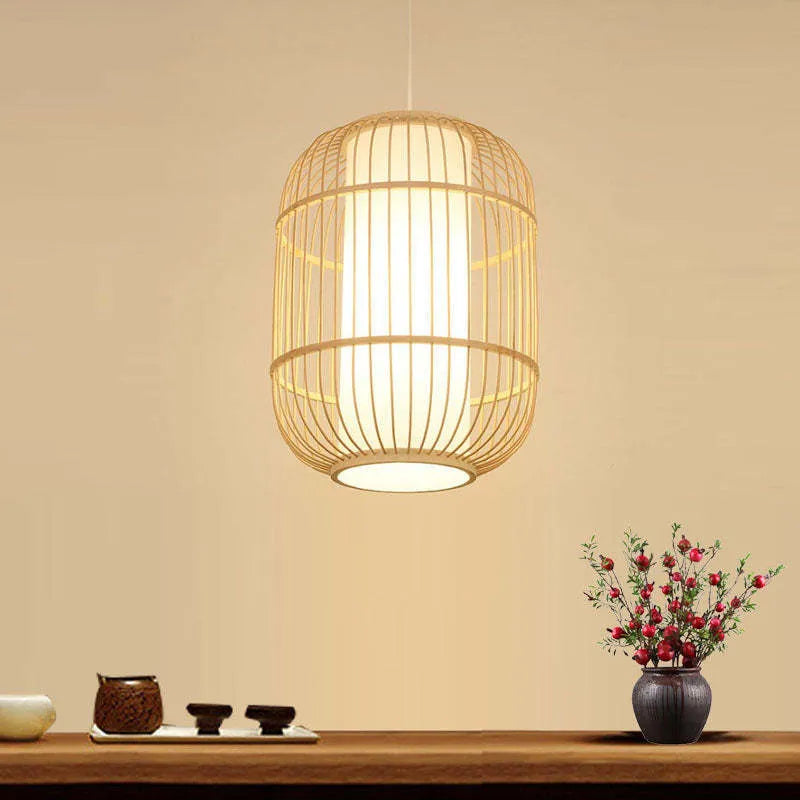 Chinese Lantern Bamboo Rattan Pendant Light