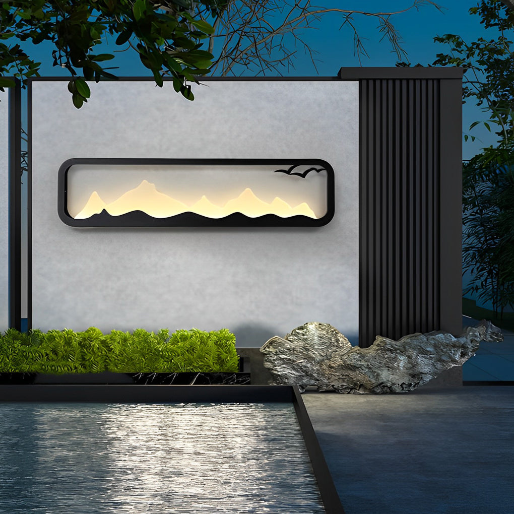 Norisaya Rectangular Scenery Outdoor Wall Lamp