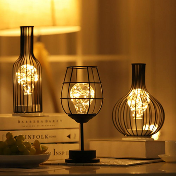 Small Black LED Iron Table Lamp