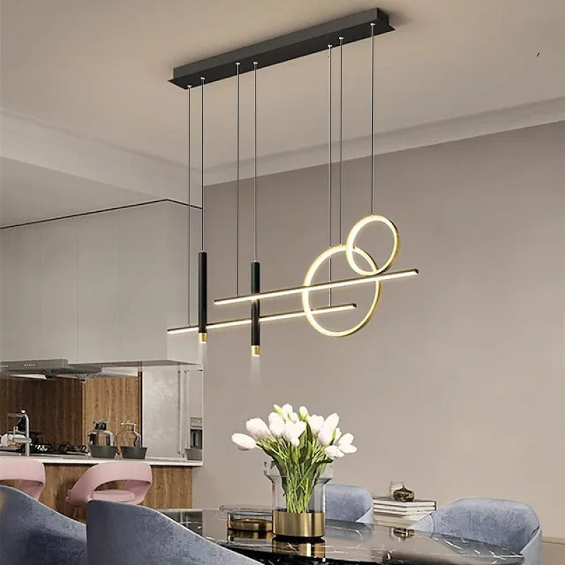 Modern Linear Ring Shape Geometric Pendant Light