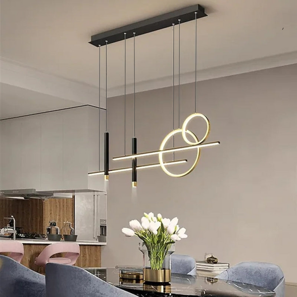 Modern Linear Ring Shape Geometric Pendant Light