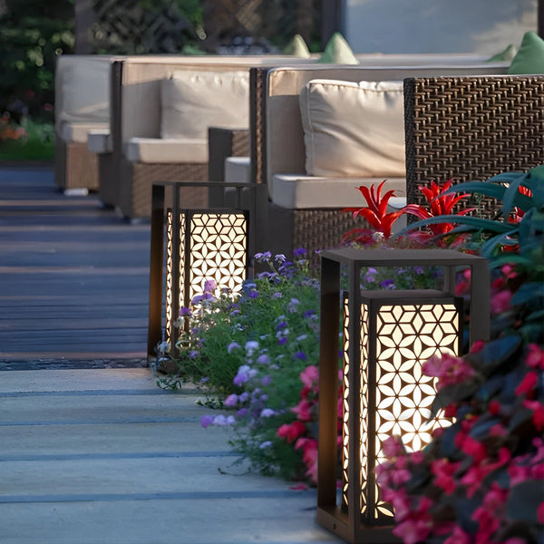 Udele Galvanized Vintage Outdoor Pathway Lawn Lamps