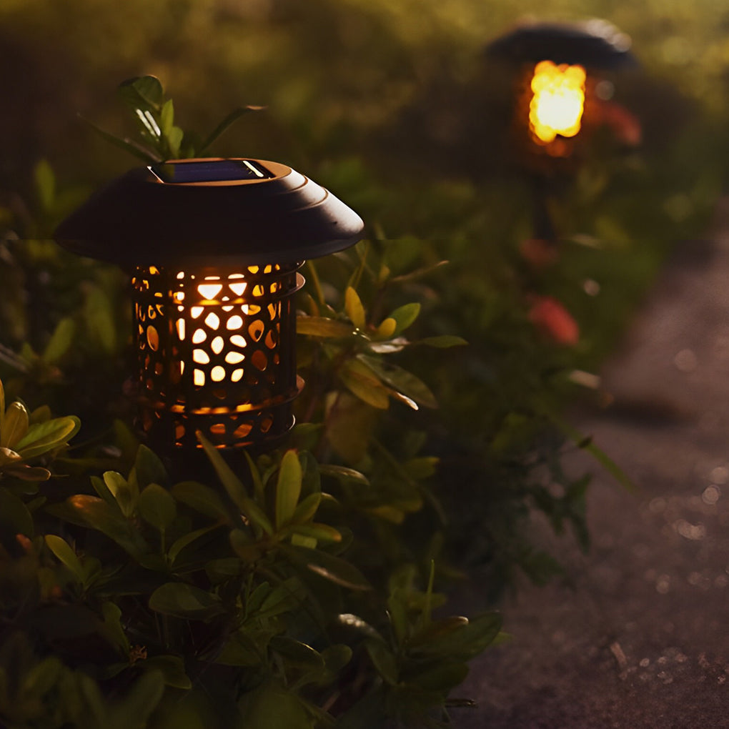 Orelaia Hollow LED Flame Modern Solar Lawn Lights