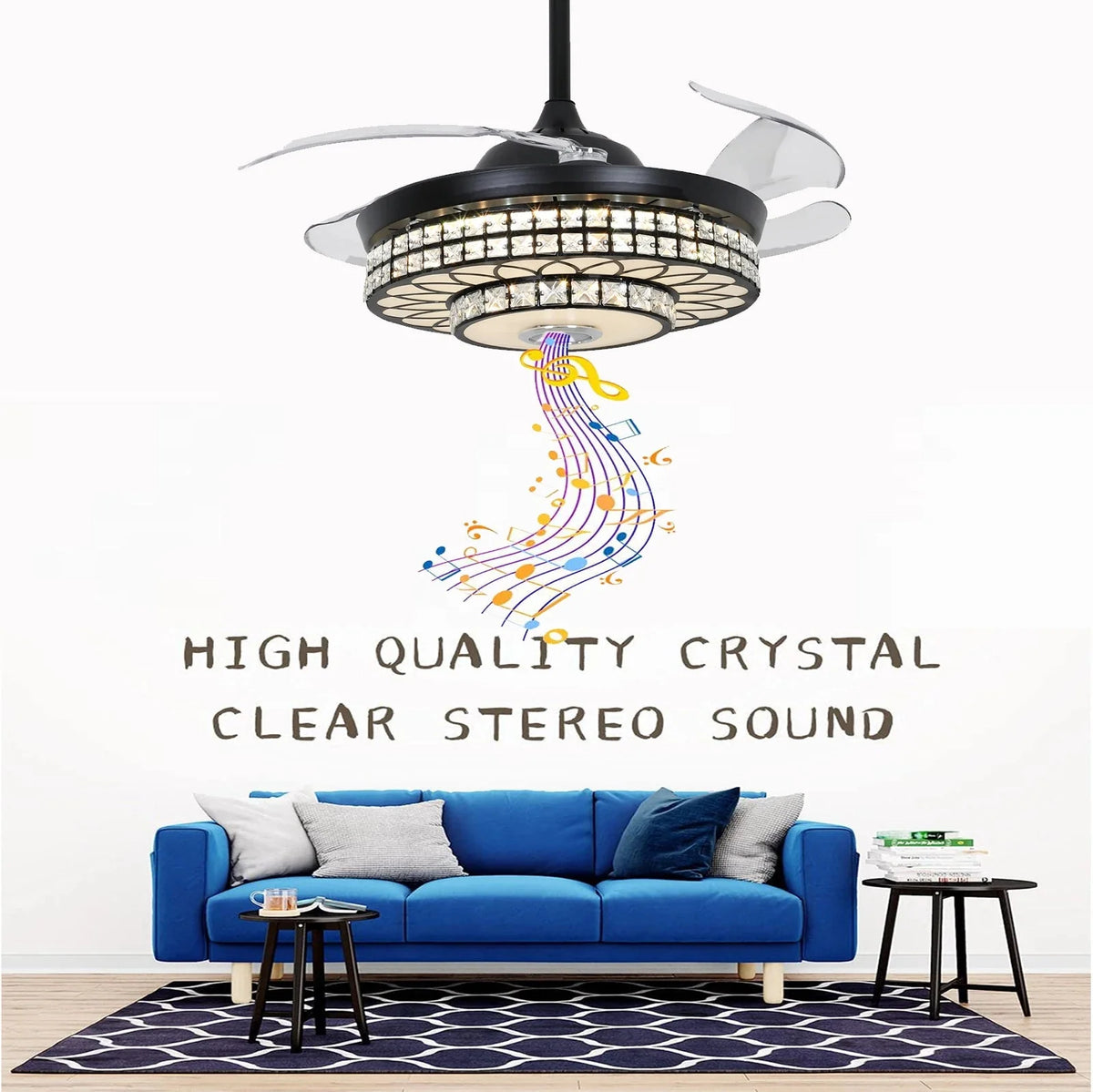 42" Ceiling Fan with Light and Bluetooth Speaker