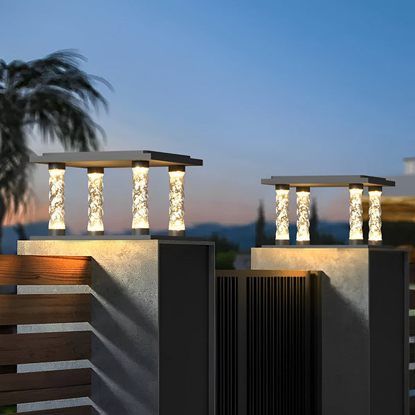 Terieelle Bubbles Square Modern Outdoor Post Caps Lights
