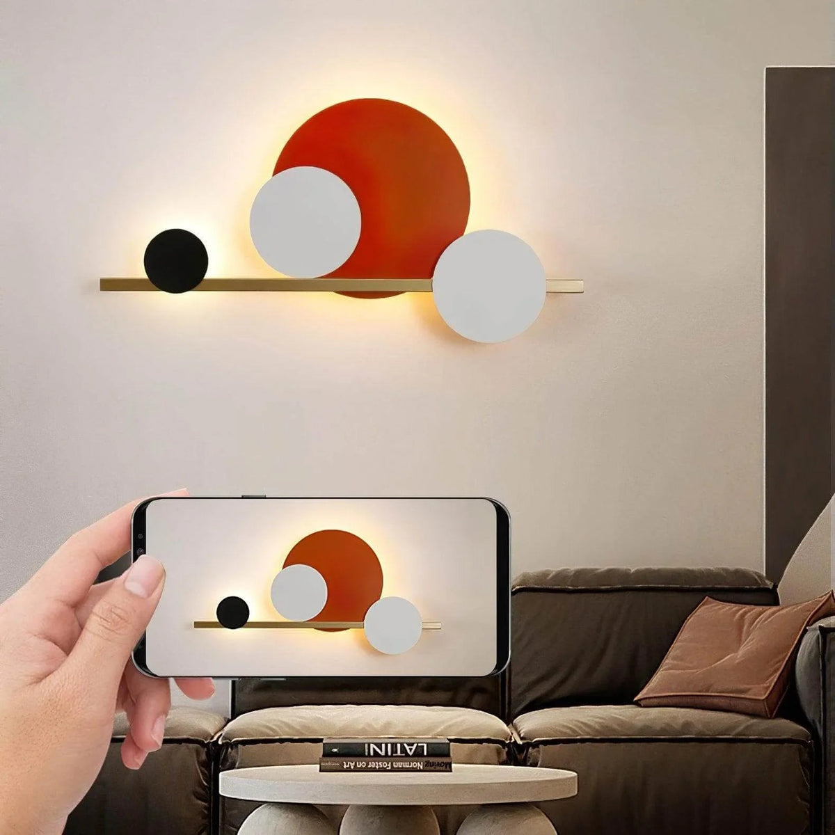 Circular 4 Ring Linear Wall Lamp