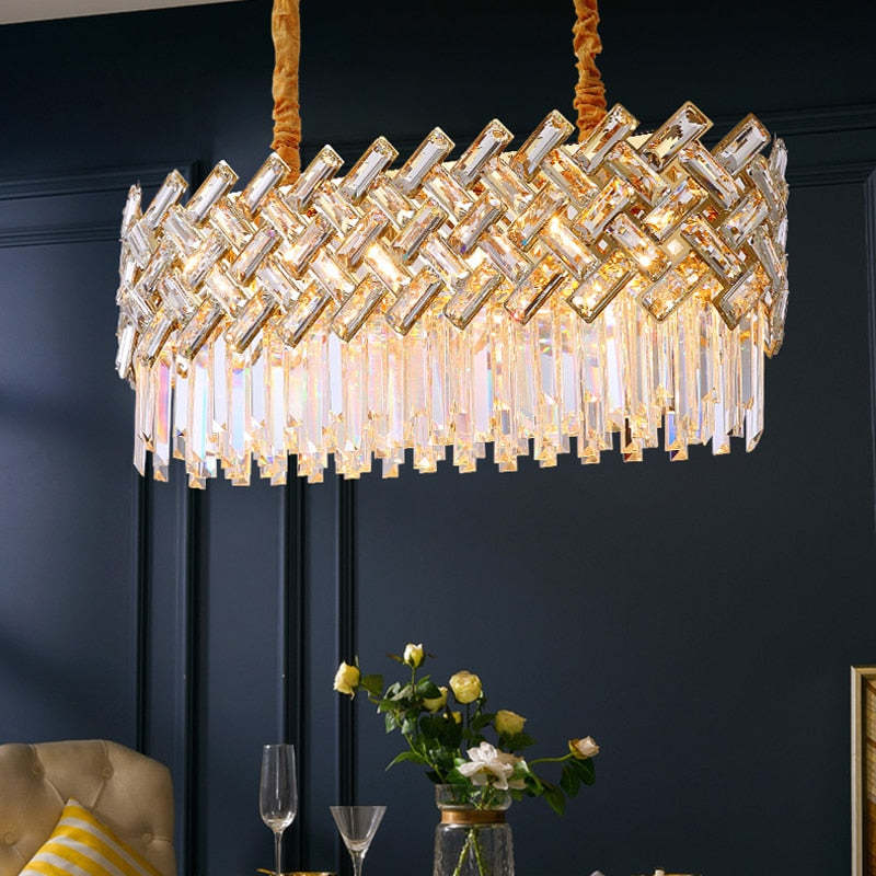 Kristy Luxury Gold Chandelier, Crystal & Metal