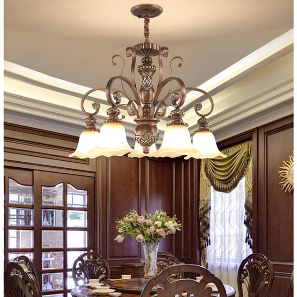 Arisha Retro Flower Pendant Light Glass Living Room Bedroom
