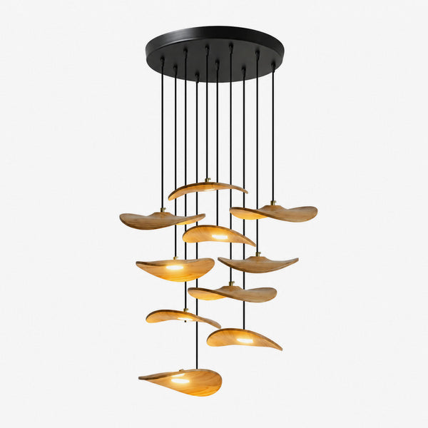 Gyre Wood Blade Chandelier