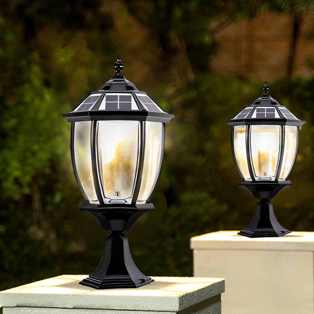 Sorerian Led Vintage Solar Fence Outdoor Post Lights