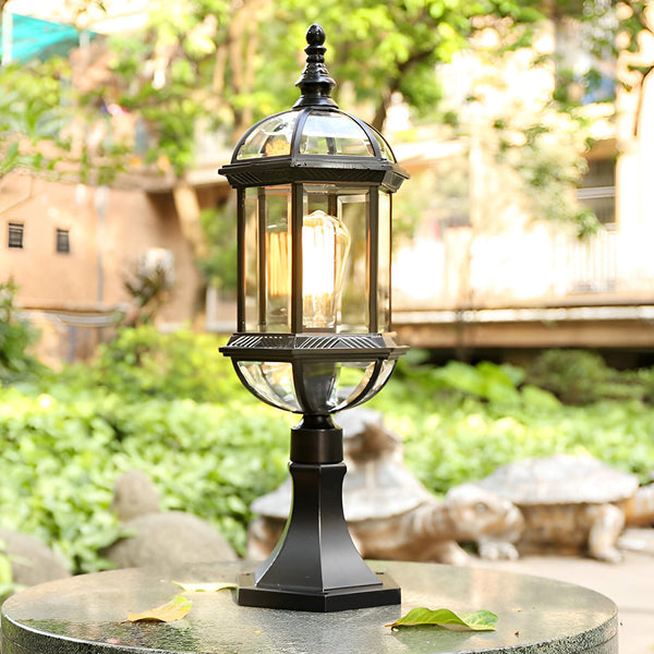 Eirenella Elegant Retro Glass Outdoor Post Lights