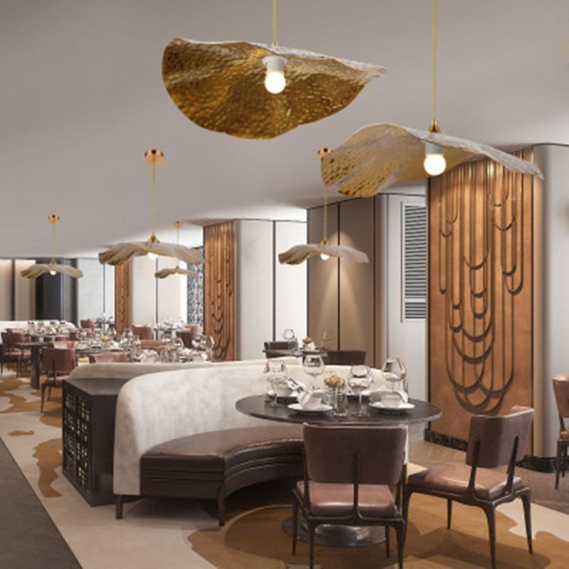 Retro Pendant Lights with Lotus Iron Design