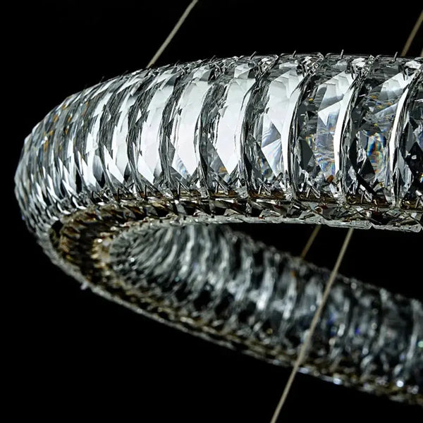 6 Ring Crystal Modern Stairway Lighting