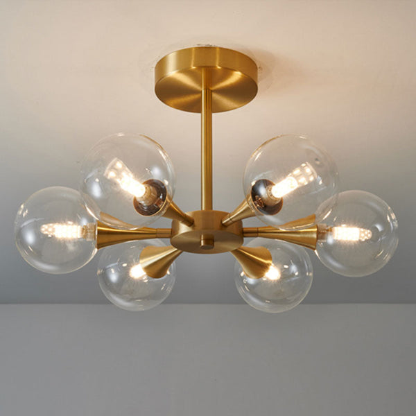 Valentina Contemporary Flush Mount Ceiling Light, Glass Bubble