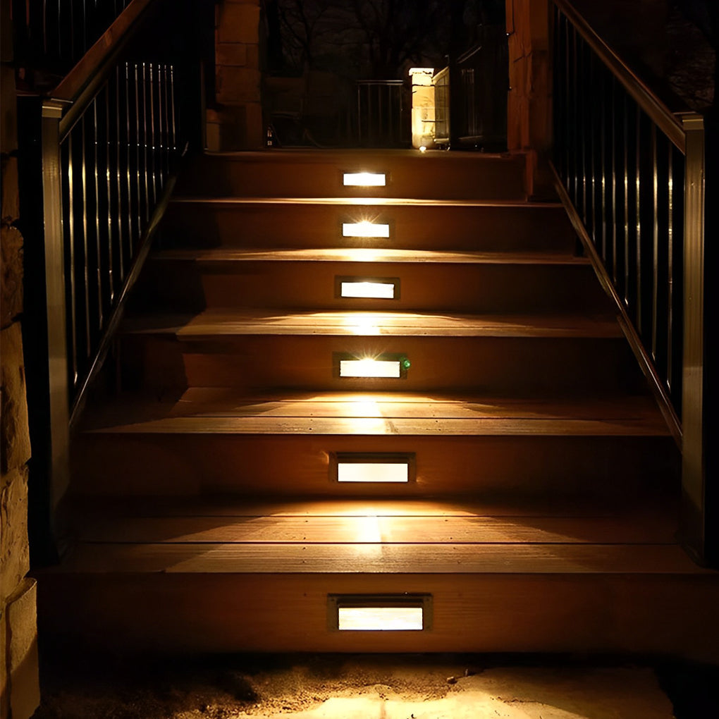 Quine Rectangular Grilles Wall Plastic Outdoor Reccessed Lights