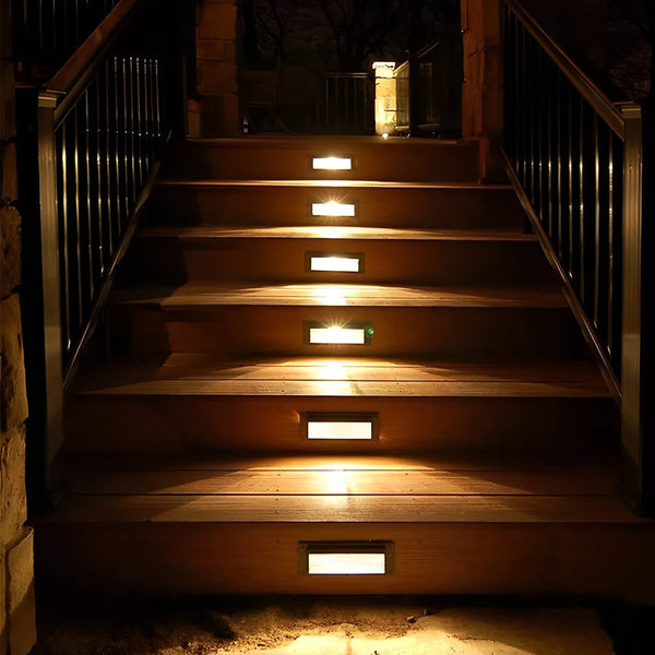 Quine Rectangular Grilles Wall Plastic Outdoor Reccessed Lights