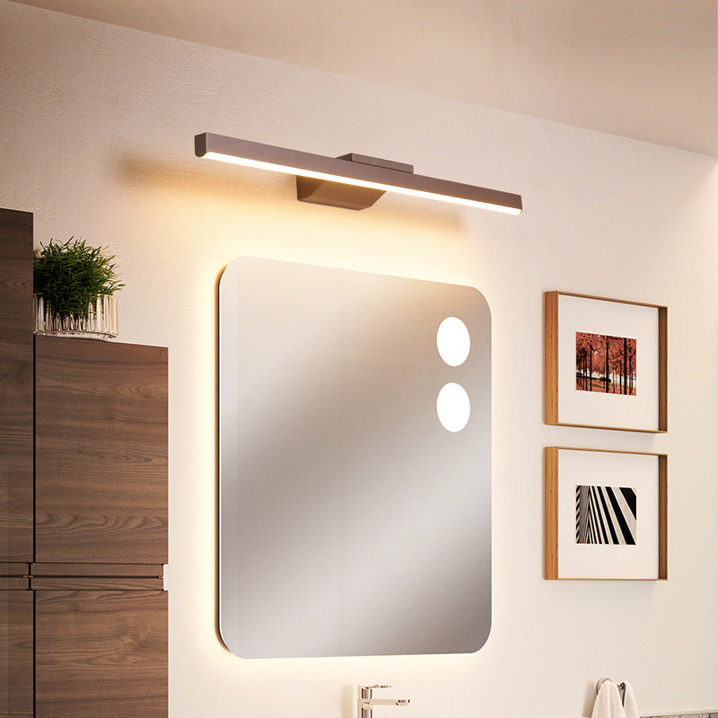 Arisha Modern Linear Metal Wall Lamp Mirror Front, Coffee