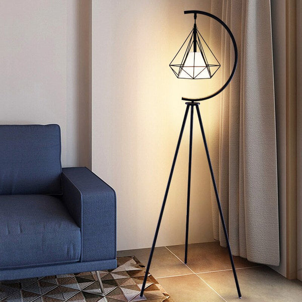 Gold Three-Legged Diamond Decorate Floor Lamp