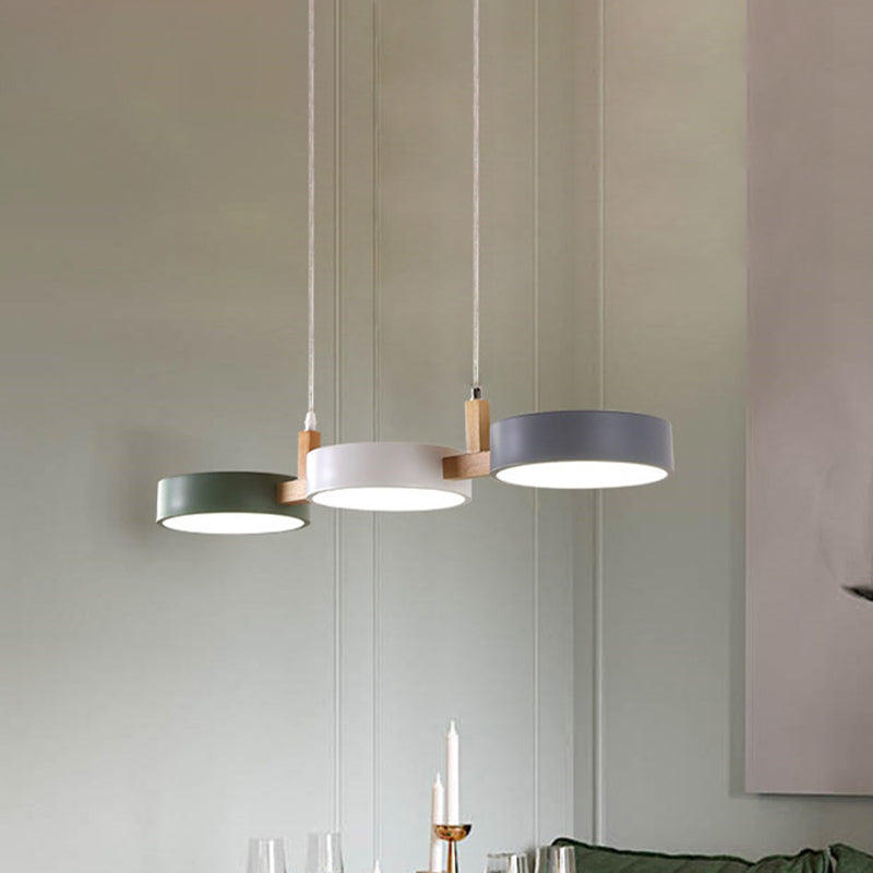 Contemporary Metal Cylinder Multi Light Nordic Pendant Light