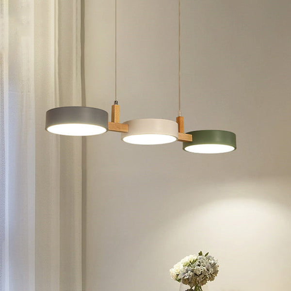 Contemporary Metal Cylinder Multi Light Nordic Pendant Light
