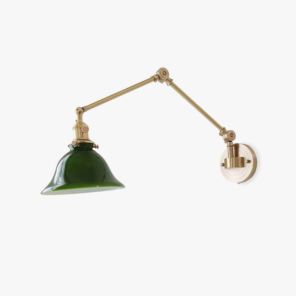 Tiffany Vintage Foldable Wall Lamp, Green/White