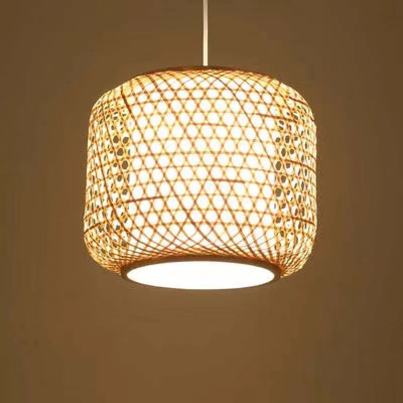 Chinese Rattan Bamboo Lantern Pendant Light