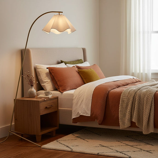 Curve Modern Fabric Floor Lamp