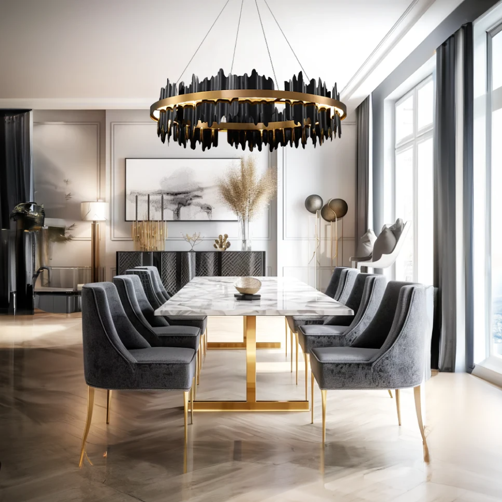Modern Luxe Ring Brass Chandelier Light