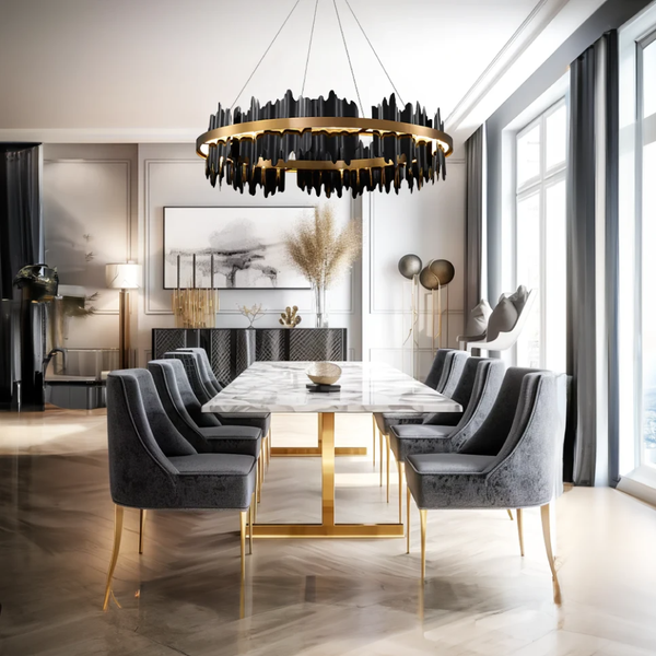 Modern Luxe Ring Brass Chandelier Light
