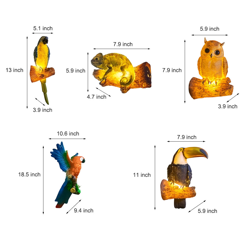 Michael Simulation Animal Parrot LED Resin Outdoor Lights