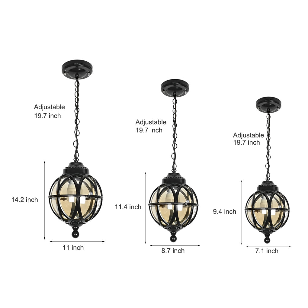 Celenise Retro Ball Glass Outdoor Pendant Light