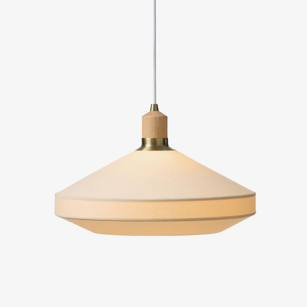 Alder Wood-Cap Fabric Pendant Lamp