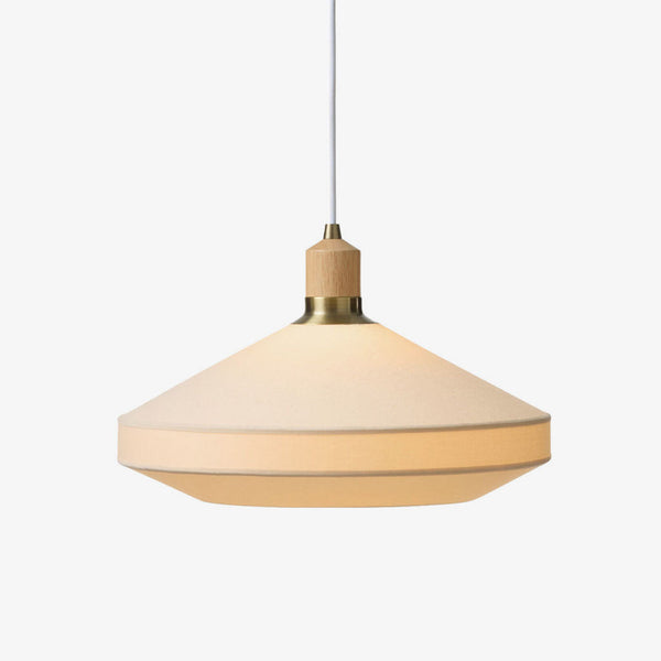 Alder Wood-Cap Fabric Pendant Lamp