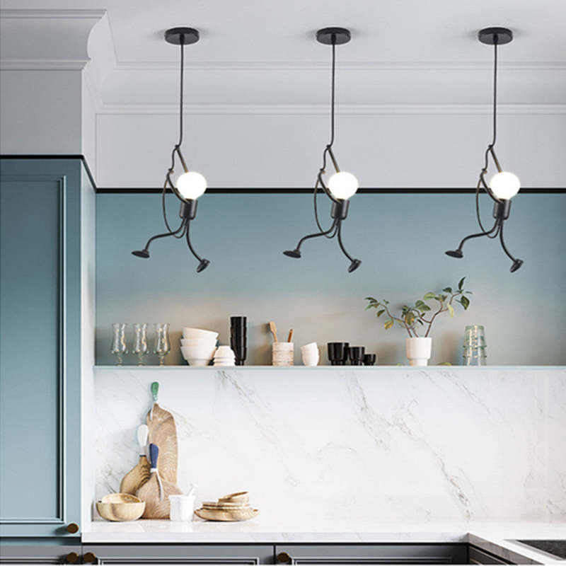 Modern Iron Man Pendant Light Dimmable for Dining Room