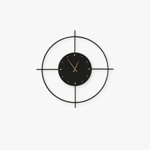 Norva Modern Clock Round Wall Lamp, Gold/Black
