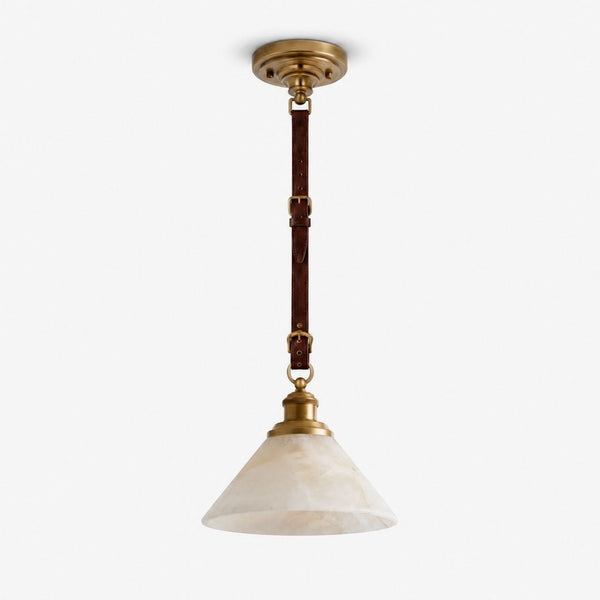 Camden Leather Strap Alabaster Pendant Lamp