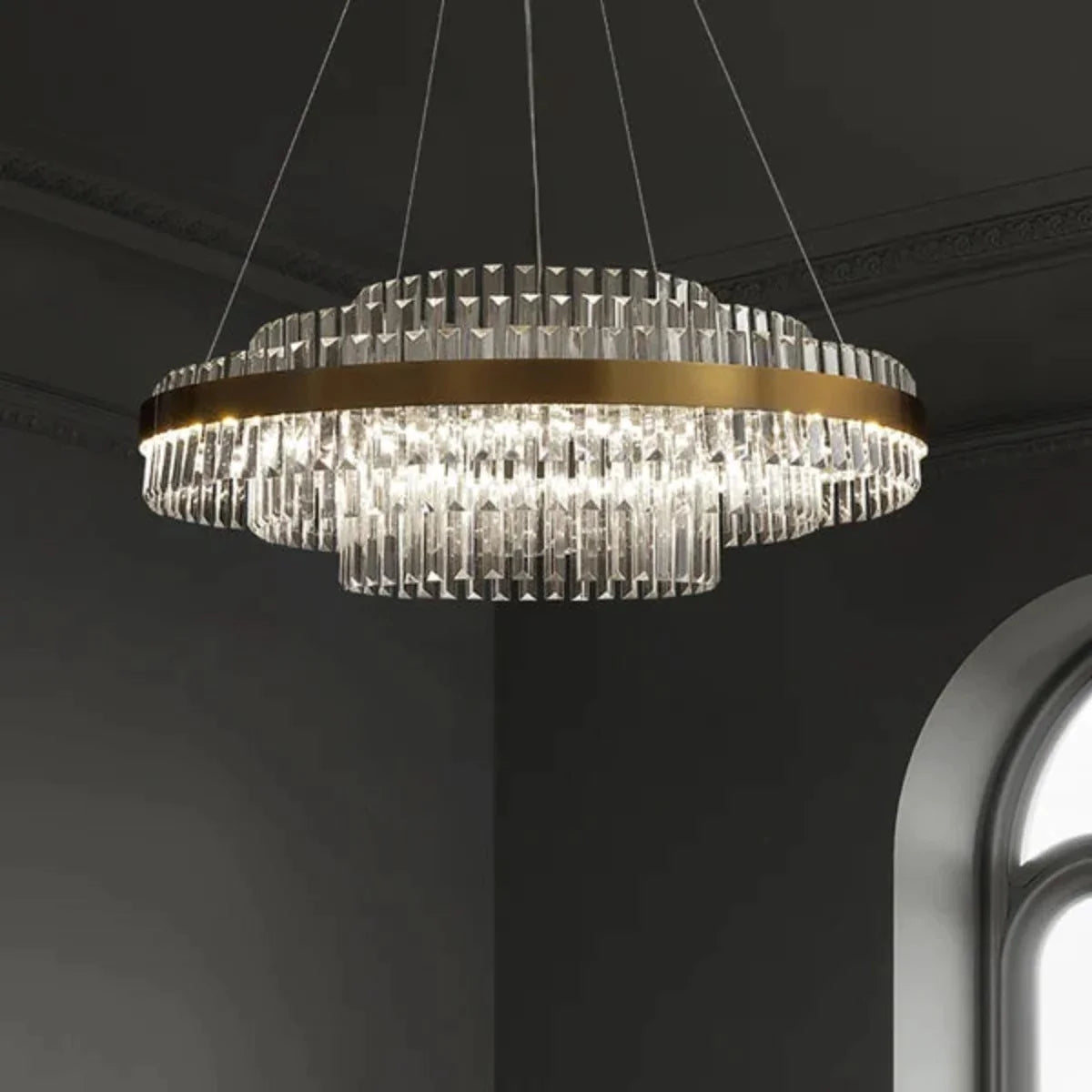 Crystal Round Living Room Pendant Light