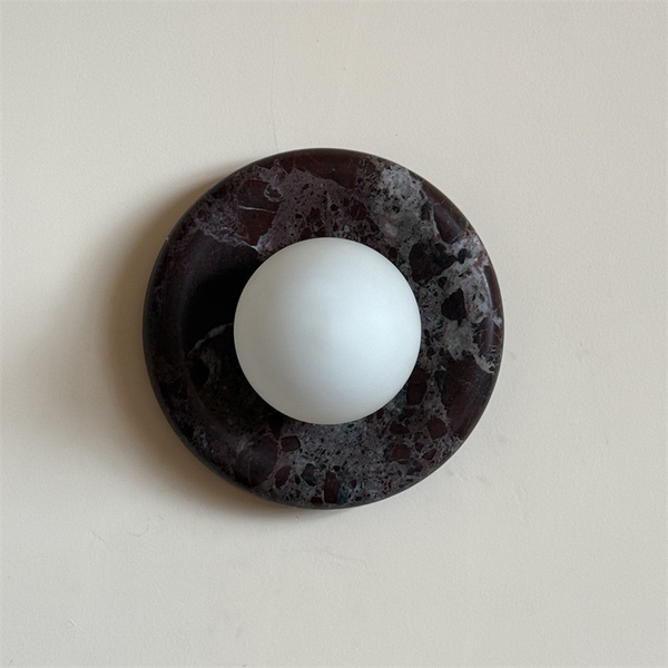 Uzorionis Nordic Art Deep Purple Red Glass Marble Sconce Wall Lamp