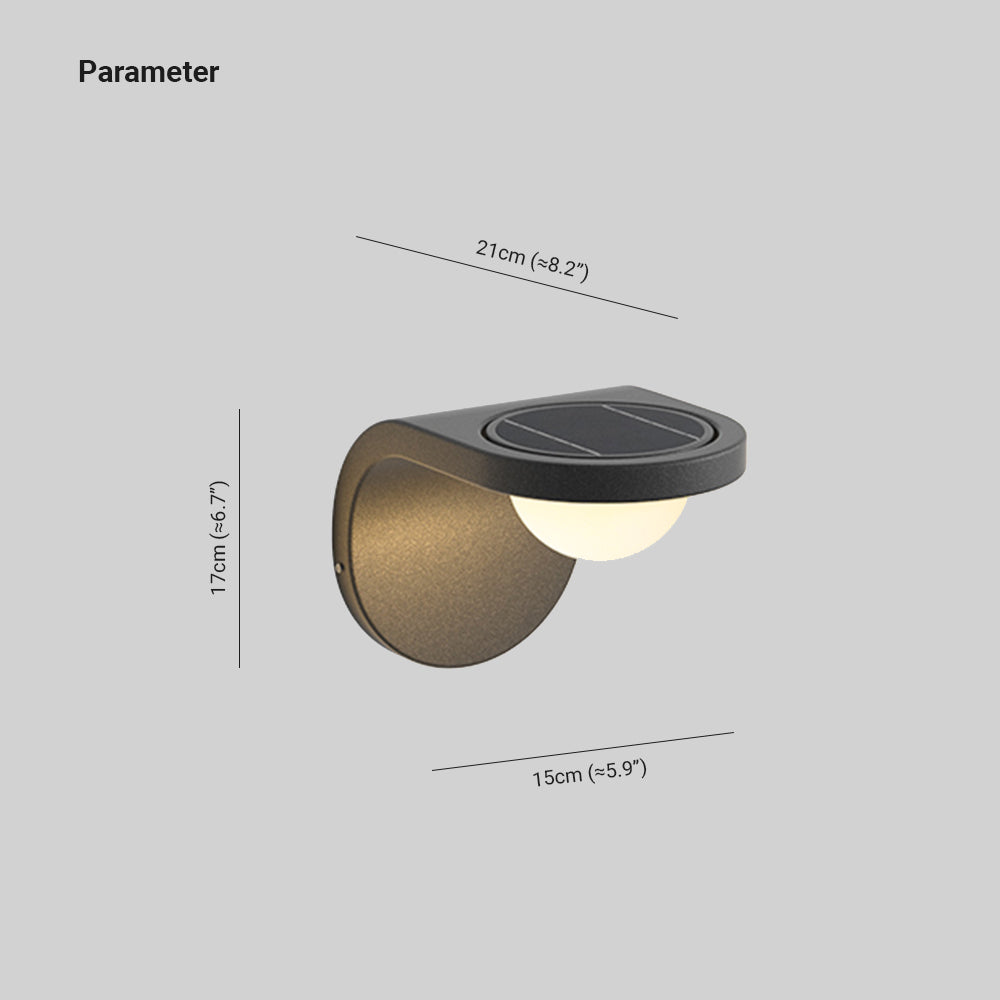 Ray Modern Arc Metal/ Solar Waterproof Adjustable Outdoor Wall Lamp, Black