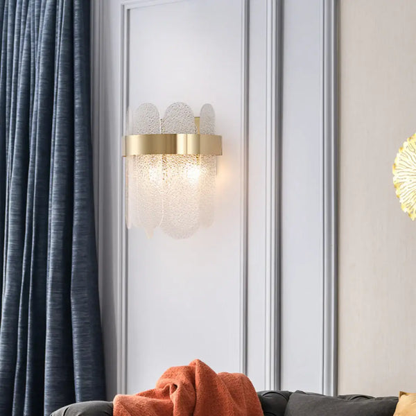 Gold Oval Glass Wall Lamp