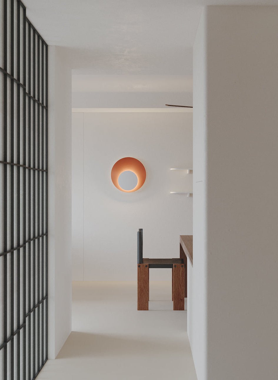 Abstract Circular Crescent Wall Sconce